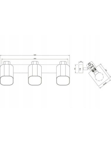 Reflektor sufitowy Harlow - nowoczesne oświetlenie w eleganckim czarno-szarym stylu, idealne do salonu i korytarza.