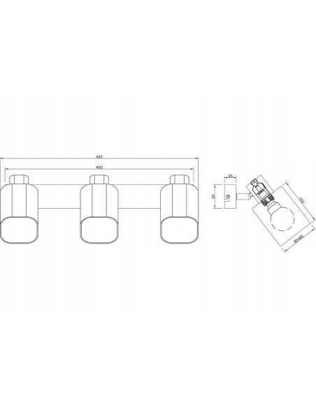 Reflektor sufitowy Harlow - nowoczesne oświetlenie w eleganckim czarno-szarym stylu, idealne do salonu i korytarza.