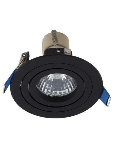 Podtynkowa lampa sufitowa Maxlight SIGNAL, czarna, okrągła - nowoczesny design do kuchni i wnętrz minimalistycznych.