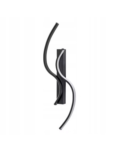 Kinkiet LED "Eleganckie Fale" – nowoczesne oświetlenie do sypialni, czarny, oszczędność energii, 2 źródła światła.