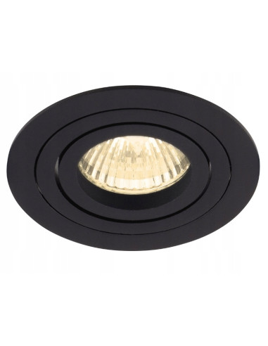 Podtynkowa lampa sufitowa Maxlight SIGNAL, czarna, okrągła - nowoczesny design do kuchni i wnętrz minimalistycznych.