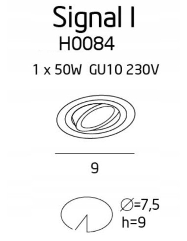 Lampa sufitowa Maxlight Signal II, biała oprawa podtynkowa GU10, nowoczesny i minimalistyczny design do wnętrz
