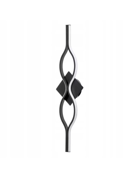 Nowoczesny kinkiet LED 12W czarny z dwustronnym oświetleniem - elegancja i funkcjonalność do sypialni i salonu.