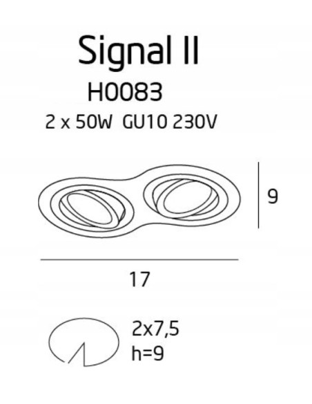 Lampa sufitowa wpuszczana Maxlight Signal II - biała, regulowane oczko, minimalistyczne oświetlenie do nowoczesnych wnętrz.