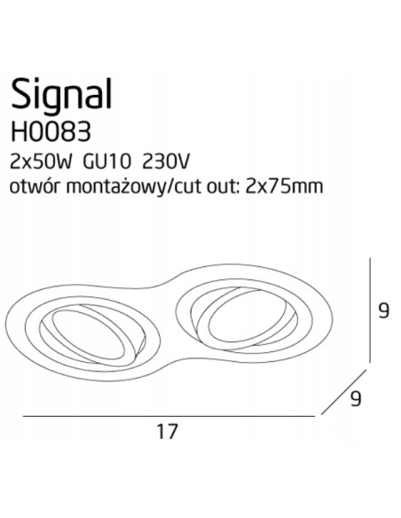 Lampa sufitowa wpuszczana Maxlight Signal II - biała, regulowane oczko, minimalistyczne oświetlenie do nowoczesnych wnętrz.