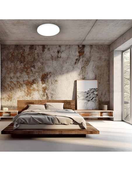 Plafon LED MAQ 40cm 32W z regulacją barwy światła, minimalistyczny design, biały, do klatki schodowej i wejścia