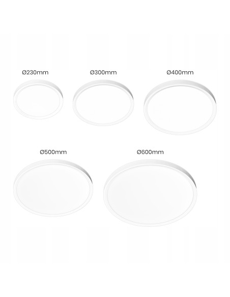 Plafon LED MAQ 40cm 32W z regulacją barwy światła, minimalistyczny design, biały, do klatki schodowej i wejścia