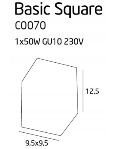 Oprawa sufitowa LED Maxlight Basic Square - Regulowana, Biała, Nowoczesny Design, Aluminium, 50W, Energooszczędna