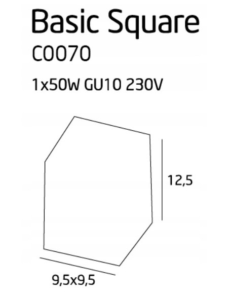 Oprawa sufitowa LED Maxlight Basic Square - Regulowana, Biała, Nowoczesny Design, Aluminium, 50W, Energooszczędna