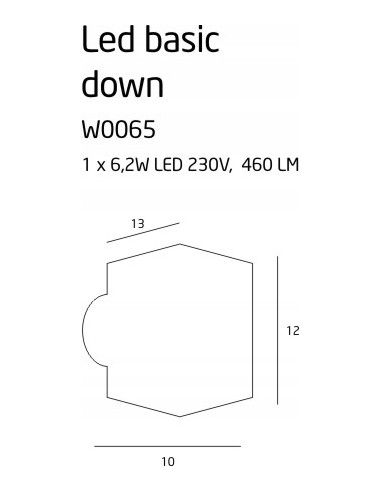 Kinkiet Maxlight Basic Down – elegancki biały reflektor LED w minimalistycznym kwadratowym designie do nowoczesnych wnętrz
