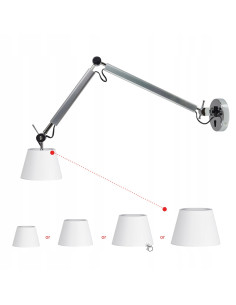 Lampa Ścienna ZYTA WALL S - Srebrna Lampa z Regulowanym Wysięgnikiem dla Nowoczesnych Wnętrz 2