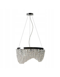 Lampa kryształowa CARMEN - elegancki żyrandol glamour, 6 punktów świetlnych, regulacja wysokości, metalowa konstrukcja