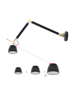 Kinkiet ZYTA WALL S w kolorze złotym z regulacją, nowoczesny design do sypialni, metalowy, E27, 60W