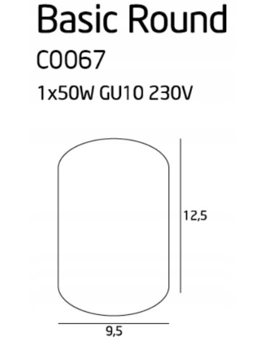 Nowoczesna Lampa Sufitowa Cylinder Maxlight Basic Round - Czarna, Energooszczędna, Stylowe Oświetlenie do Wnętrz