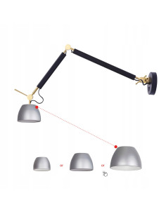 Kinkiet ZYTA WALL S w kolorze złotym z regulacją, nowoczesny design do sypialni, metalowy, E27, 60W 2