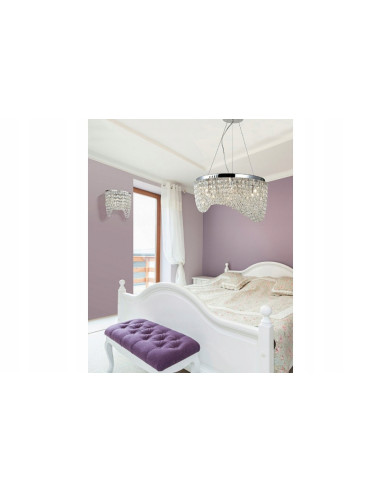 Lampa kryształowa CARMEN - elegancki żyrandol glamour, 6 punktów świetlnych, regulacja wysokości, metalowa konstrukcja