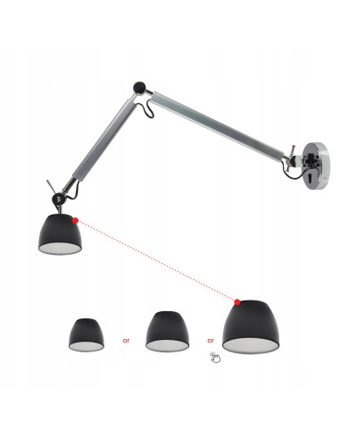 Lampa Ścienna ZYTA WALL S - Srebrna Lampa z Regulowanym Wysięgnikiem dla Nowoczesnych Wnętrz