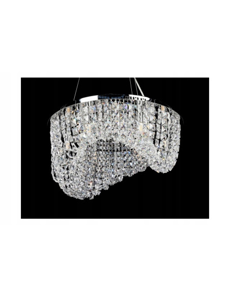 Lampa kryształowa CARMEN - elegancki żyrandol glamour, 6 punktów świetlnych, regulacja wysokości, metalowa konstrukcja