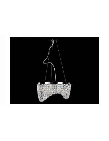 Lampa kryształowa CARMEN - elegancki żyrandol glamour, 6 punktów świetlnych, regulacja wysokości, metalowa konstrukcja