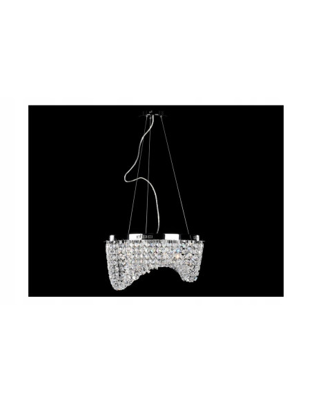 Lampa kryształowa CARMEN - elegancki żyrandol glamour, 6 punktów świetlnych, regulacja wysokości, metalowa konstrukcja