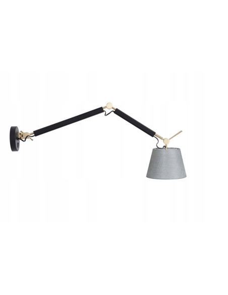 Kinkiet ZYTA WALL S w kolorze złotym z regulacją, nowoczesny design do sypialni, metalowy, E27, 60W