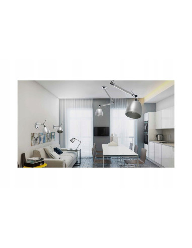 Lampa Ścienna ZYTA WALL S - Srebrna Lampa z Regulowanym Wysięgnikiem dla Nowoczesnych Wnętrz