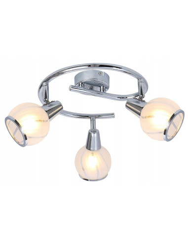 Plafon klasyczny MEGAN z chromowanymi kloszami – eleganckie oświetlenie do kuchni i salonu, energooszczędny design.