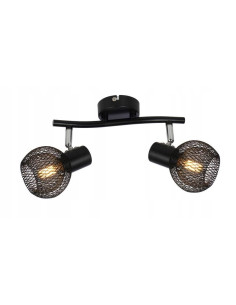 Nowoczesny plafon sufitowy LORETTO z metalową siateczką, czarny - eleganckie oświetlenie do salonu i kuchni