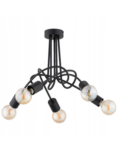 Lampa sufitowa DISEL LONG w kolorze czarnym – elegancki plafon 5-punktowy do nowoczesnych wnętrz od Alfa Sosnowscy