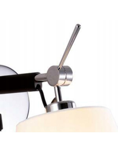 Kinkiet ścienny ZYTA z białym abażurem i chromowanym wykończeniem - elegancka lampa do sypialni i salonu