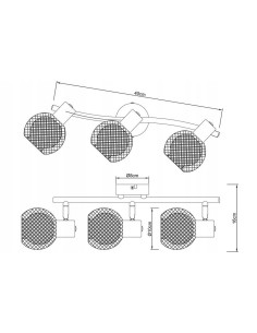Lampa sufitowa LORETTO z metalowymi kloszami, czarna, E14 – nowoczesny reflektor do biura i wnętrz mieszkalnych 2