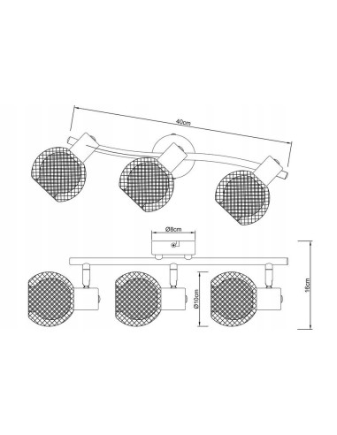 Lampa sufitowa LORETTO z metalowymi kloszami, czarna, E14 – nowoczesny reflektor do biura i wnętrz mieszkalnych