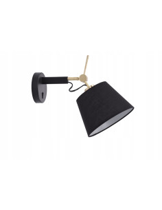 Kinkiet industrialny Zyta WALL z regulacją kąta światła - czarny z złotym akcentem do sypialni i biura