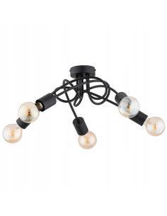 Lampa sufitowa DISEL CZARNA – nowoczesny plafon z odkrytymi żarówkami, idealny do loftowych i eleganckich wnętrz