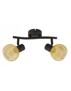 Spot sufitowy LORETTO - elegancki czarno-złoty design, 2 źródła E14, idealny do salonu i jadalni 2