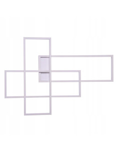 Nowoczesna Lampa Ścienna Quadratus LED - Biała Aluminium, 70x101 cm, Do Salonów i Jadalni, Eleganckie Oświetlenie