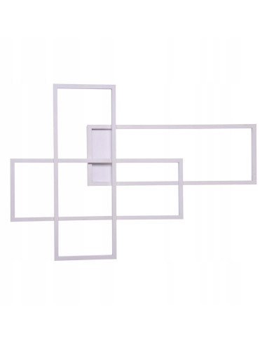 Nowoczesna Lampa Ścienna Quadratus LED - Biała Aluminium, 70x101 cm, Do Salonów i Jadalni, Eleganckie Oświetlenie