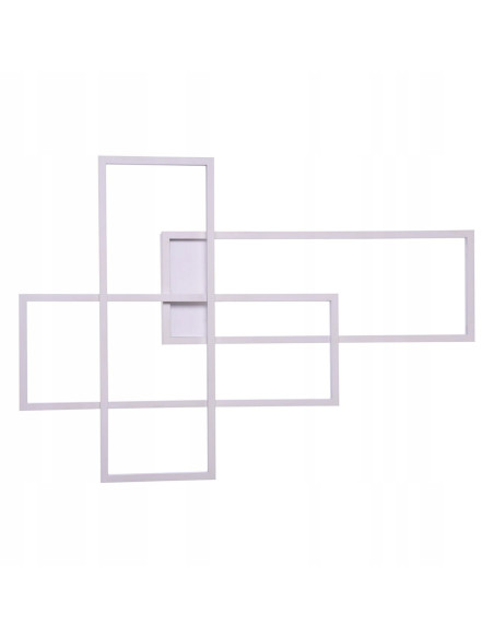 Nowoczesna Lampa Ścienna Quadratus LED - Biała Aluminium, 70x101 cm, Do Salonów i Jadalni, Eleganckie Oświetlenie