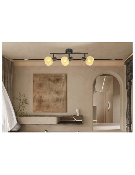 Plafon sufitowy LORETTO w złotej metalowej siateczce – elegancja do salonu, jadalni i sypialni