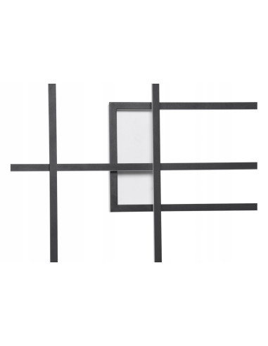 Lampa QUADRATUS LED - nowoczesne oświetlenie ścienne w stylu geometrycznym, 4800 lumenów, czarny aluminium, 70x101 cm.