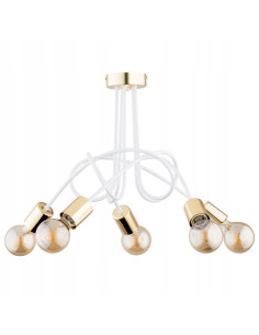Żyrandol Nowoczesny TANGO BIAŁO-ZŁOTY – Elegancki i Funkcjonalny Akcent do Wnętrz w Stylu Glamour