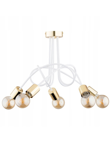 Żyrandol Nowoczesny TANGO BIAŁO-ZŁOTY – Elegancki i Funkcjonalny Akcent do Wnętrz w Stylu Glamour