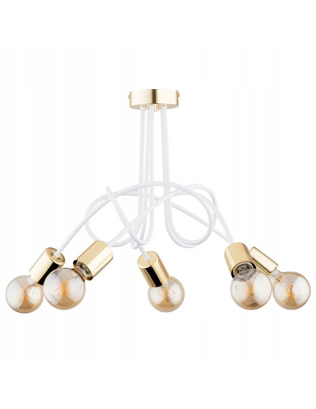 Żyrandol Nowoczesny TANGO BIAŁO-ZŁOTY – Elegancki i Funkcjonalny Akcent do Wnętrz w Stylu Glamour