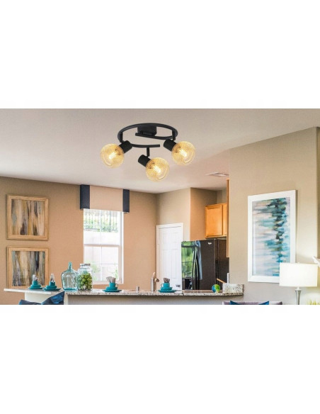 Plafon sufitowy LORETTO - elegancka lampa z metalowymi kloszami E14, spiralny design do salonu i sypialni.