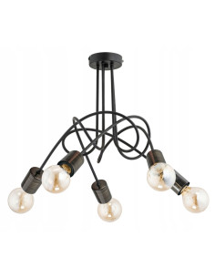 Półplafon TANGO 58 w czerni z złotymi akcentami – nowoczesne oświetlenie do salonu i biura od marki Alfa