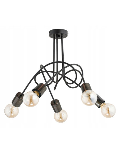 Półplafon TANGO 58 w czerni z złotymi akcentami – nowoczesne oświetlenie do salonu i biura od marki Alfa