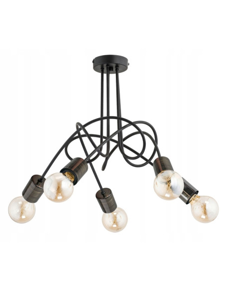 Półplafon TANGO 58 w czerni z złotymi akcentami – nowoczesne oświetlenie do salonu i biura od marki Alfa