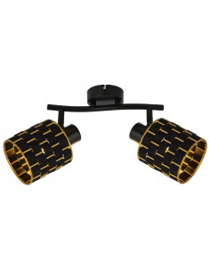 Nowoczesny plafon sufitowy THIAGO w czerni i złocie - elegancki reflektor do stylistyki wnętrz.