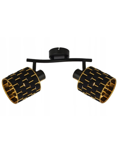 Nowoczesny plafon sufitowy THIAGO w czerni i złocie - elegancki reflektor do stylistyki wnętrz.