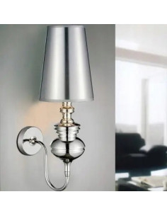 Kinkiet Baroco Glamour w Chromie - Elegancka Lampa Ścienna 55 cm do Salonu, Sypialni i Przedpokoju 2